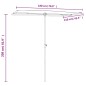 vidaXL Sombrilla de jardín con palo de aluminio blanco arena 180x110cm 