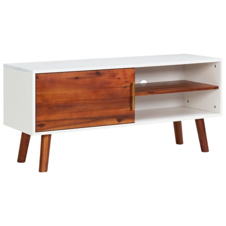 vidaXL Mueble para TV de madera maciza de acacia y MDF 110x35x50 cm