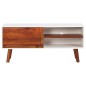 vidaXL Mueble para TV de madera maciza de acacia y MDF 110x35x50 cm