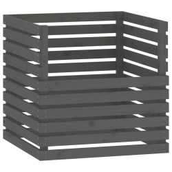 vidaXL Compostador de madera maciza de pino gris 80x80x78 cm