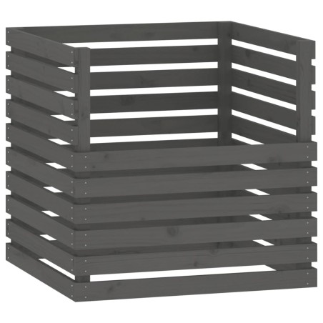 vidaXL Compostador de madera maciza de pino gris 80x80x78 cm