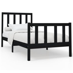 vidaXL Estructura de cama madera maciza de pino negro 100x200 cm