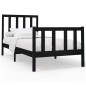 vidaXL Estructura de cama madera maciza de pino negro 100x200 cm