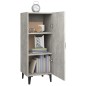 vidaXL Aparador de madera contrachapada gris hormigón 34,5x34x90 cm vidaXL Aparador de madera contrachapada gris hormigón 34,5x34x90 cm