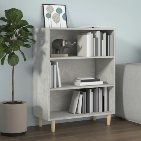 vidaXL Aparador de madera contrachapada gris hormigón 69,5x32,5x90 cm