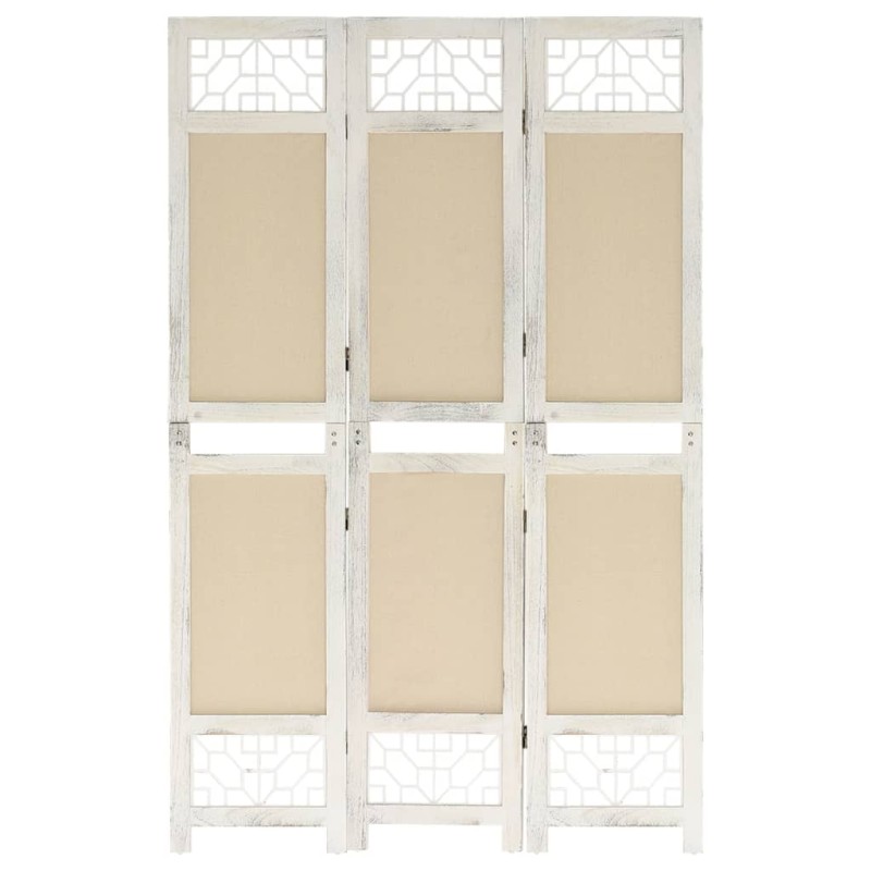 vidaXL Biombo divisor de 3 paneles de tela color crema 105x165 cm vidaXL Biombo divisor de 3 paneles de tela color crema 105x165 cm