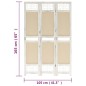 vidaXL Biombo divisor de 3 paneles de tela color crema 105x165 cm vidaXL Biombo divisor de 3 paneles de tela color crema 105x165 cm