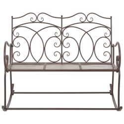 vidaXL Banco de jardín 104 cm hierro color marrón antiguo