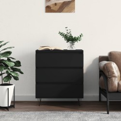 vidaXL Aparador de madera contrachapada negro 60x35x70 cm