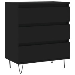 vidaXL Aparador de madera contrachapada negro 60x35x70 cm