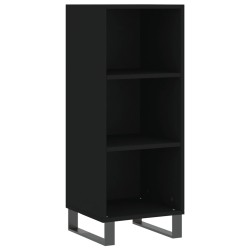 vidaXL Aparador de madera de ingeniería negro 34,5x32,5x90 cm