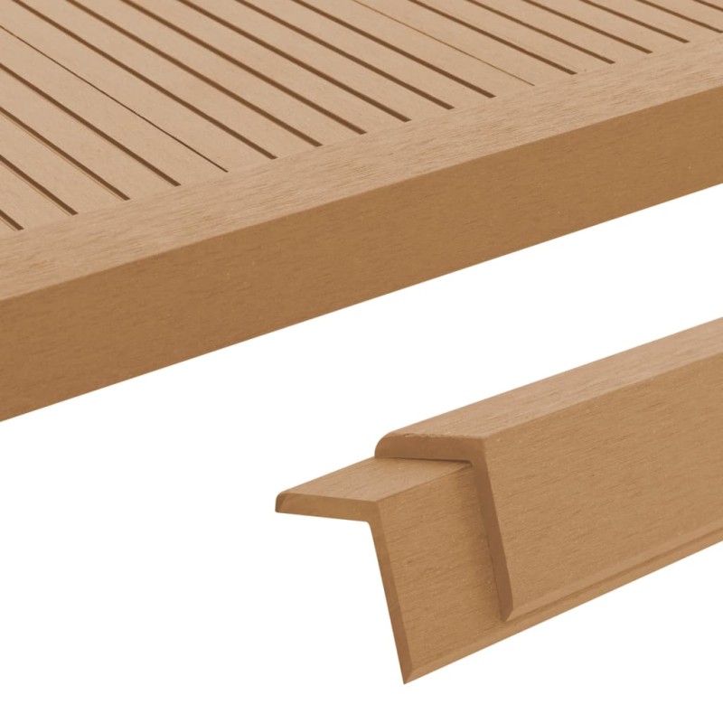 vidaXL Molduras angulares 5 uds WPC color teca 170 cm vidaXL Molduras angulares 5 uds WPC color teca 170 cm