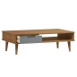vidaXL Mesa de centro MOLDE madera maciza de pino marrón 100x55x31 cm