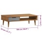 vidaXL Mesa de centro MOLDE madera maciza de pino marrón 100x55x31 cm