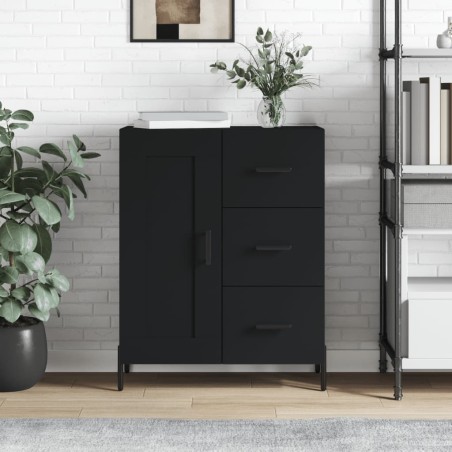 vidaXL Aparador de madera de ingeniería negro 69,5x34x90 cm