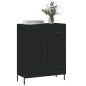 vidaXL Aparador de madera de ingeniería negro 69,5x34x90 cm