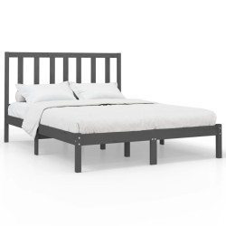 vidaXL Estructura de cama de madera maciza gris 120x200 cm