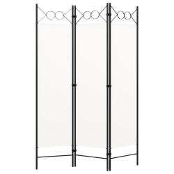 vidaXL Biombo divisor de 3 paneles blanco crema 120x180 cm