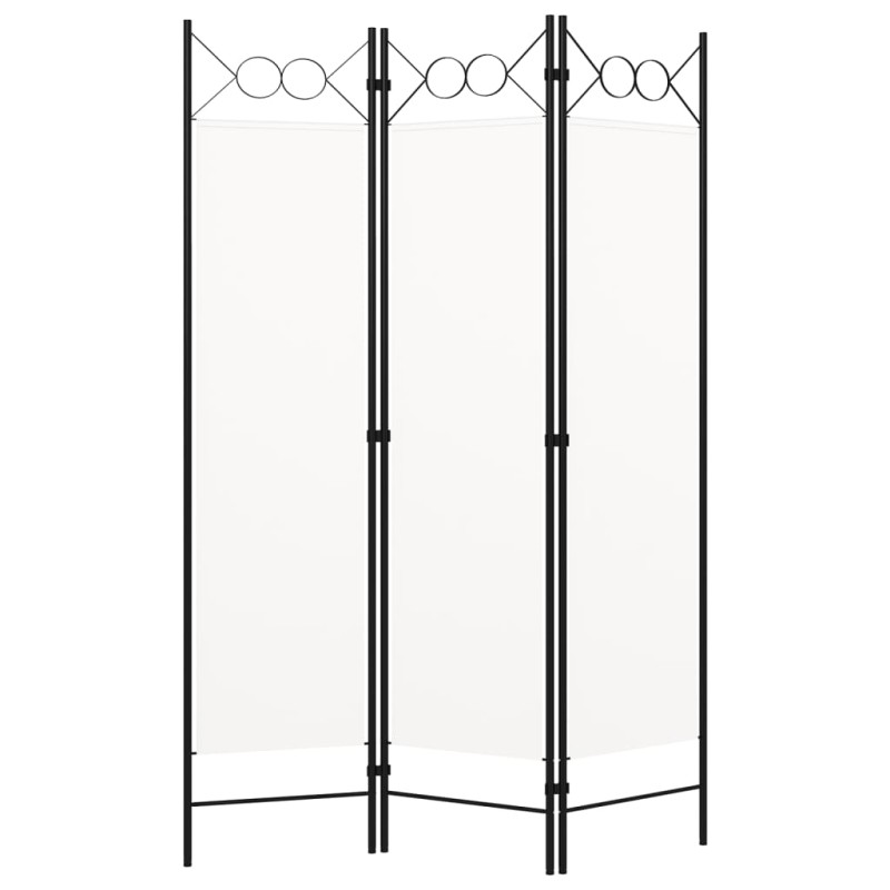 vidaXL Biombo divisor de 3 paneles blanco crema 120x180 cm vidaXL Biombo divisor de 3 paneles blanco crema 120x180 cm