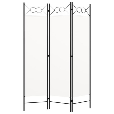 vidaXL Biombo divisor de 3 paneles blanco crema 120x180 cm