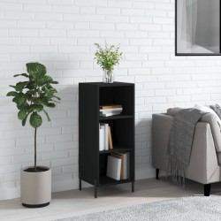 vidaXL Aparador de madera de ingeniería negro 34,5x32,5x90 cm