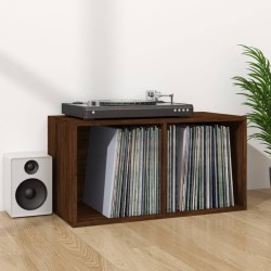 vidaXL Caja para discos de vinilo contrachapado marrón 71x34x36 cm