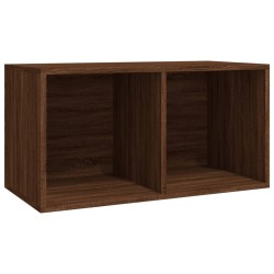 vidaXL Caja para discos de vinilo contrachapado marrón 71x34x36 cm