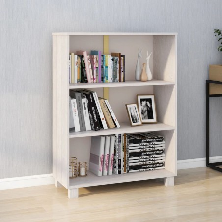 vidaXL Estantería HAMAR madera maciza de pino blanca 85x35x112 cm