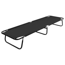 vidaXL Tumbona plegable acero negro