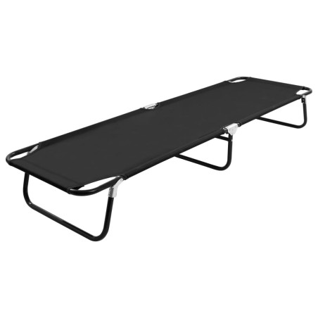 vidaXL Tumbona plegable acero negro