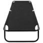 vidaXL Tumbona plegable acero negro vidaXL Tumbona plegable acero negro