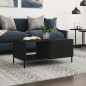 vidaXL Mesa de centro madera contrachapada negro 90x50x40 cm