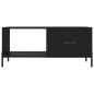 vidaXL Mesa de centro madera contrachapada negro 90x50x40 cm