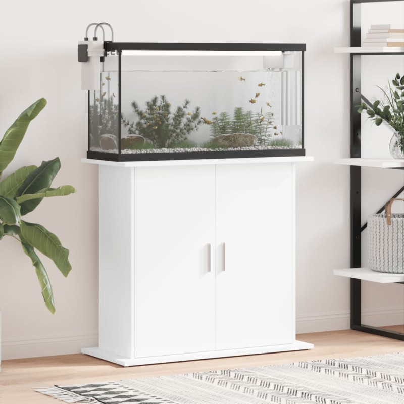 vidaXL Soporte para acuario madera de ingeniería blanco 81x36x73 cm vidaXL Soporte para acuario madera de ingeniería blanco 81x36x73 cm