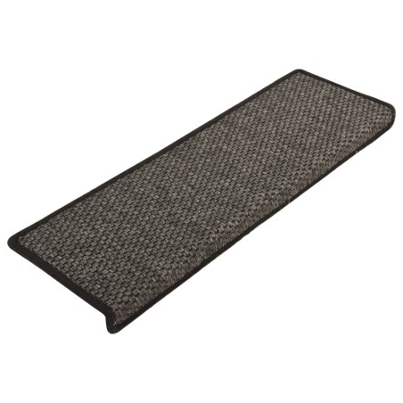 vidaXL Alfombra autoadhesiva escalera sisal 15 uds antracita 65x21x4cm