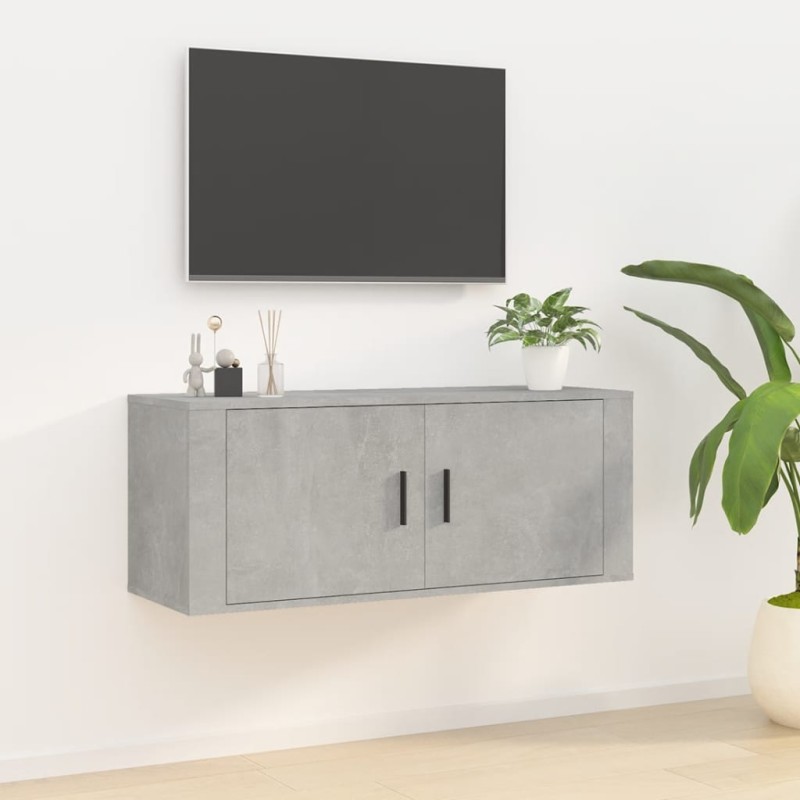 vidaXL Mueble para TV de pared gris hormigón 100x34,5x40 cm vidaXL Mueble para TV de pared gris hormigón 100x34,5x40 cm