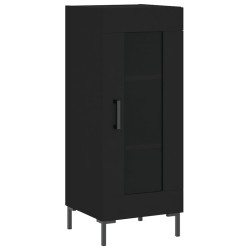 vidaXL Aparador de madera contrachapada negro 34,5x34x90 cm