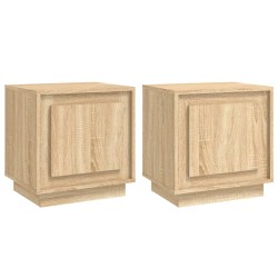 vidaXL Mesitas de noche 2 uds madera contrachapada roble 44x35x45 cm