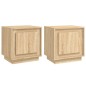 vidaXL Mesitas de noche 2 uds madera contrachapada roble 44x35x45 cm vidaXL Mesitas de noche 2 uds madera contrachapada roble 44x35x45 cm