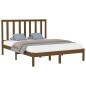 vidaXL Estructura de cama madera maciza marrón miel 140x200 cm vidaXL Estructura de cama madera maciza marrón miel 140x200 cm