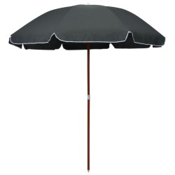 vidaXL Sombrilla con palo de acero gris antracita 240 cm