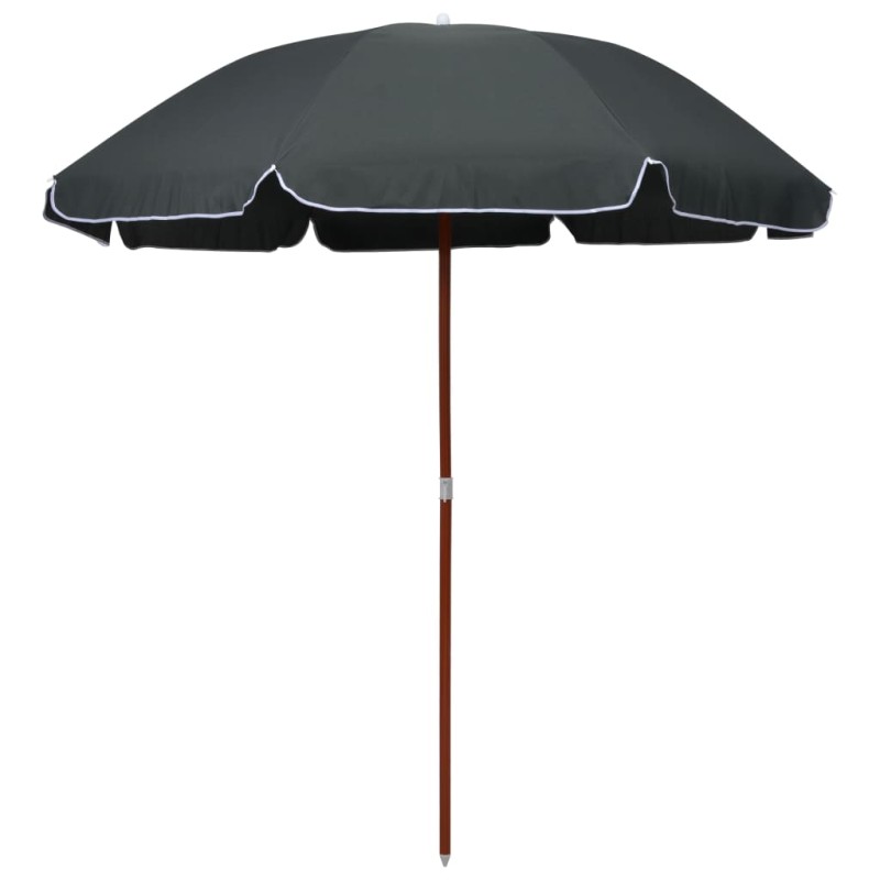 vidaXL Sombrilla con palo de acero gris antracita 240 cm vidaXL Sombrilla con palo de acero gris antracita 240 cm