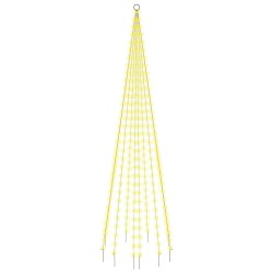 vidaXL Árbol de Navidad en asta de bandera 310 LED blanco cálido 300cm