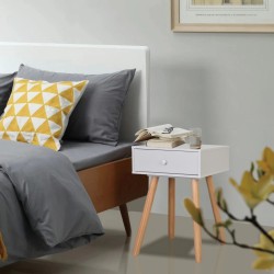 vidaXL Mesitas de noche 2 uds madera maciza de pino blanco 40x30x61 cm 