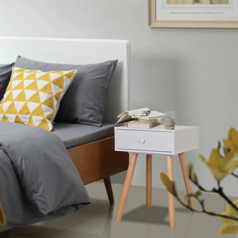 vidaXL Mesitas de noche 2 uds madera maciza de pino blanco 40x30x61 cm vidaXL Mesitas de noche 2 uds madera maciza de pino blanco 40x30x61 cm