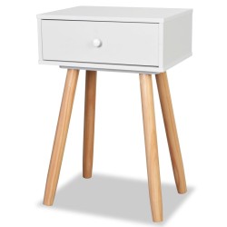 vidaXL Mesitas de noche 2 uds madera maciza de pino blanco 40x30x61 cm 