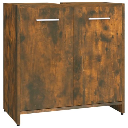 vidaXL Armario de baño madera contrachapada roble ahumado 60x33x60 cm