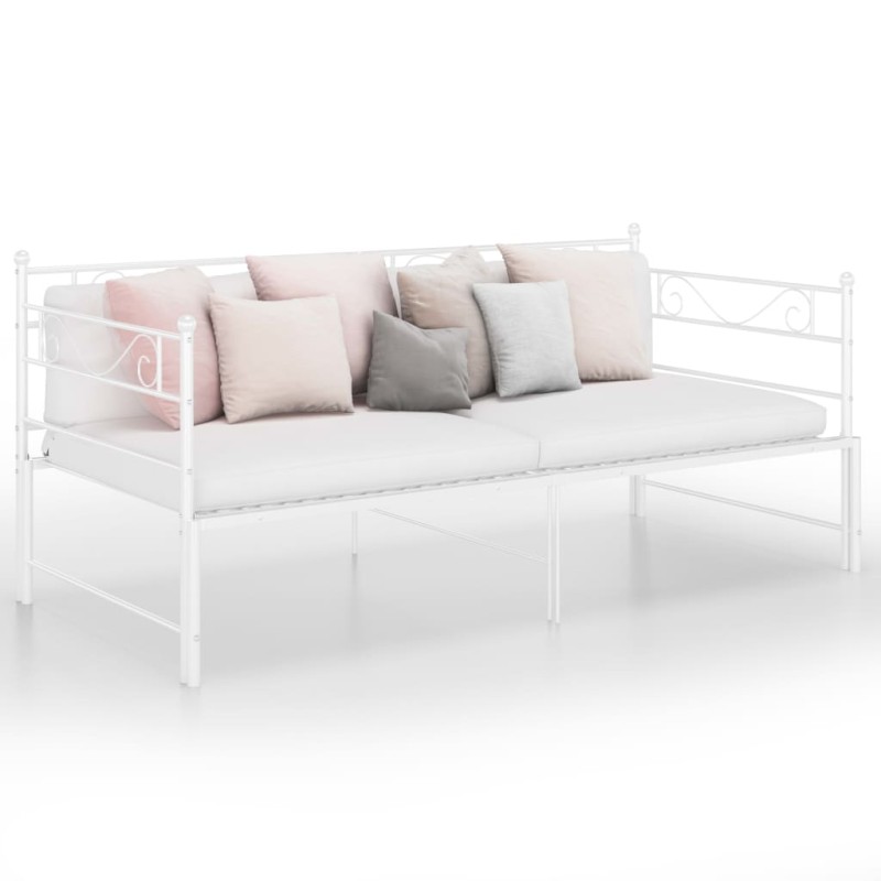 vidaXL Estructura de sofá cama extraíble metal blanco 90x200 cm vidaXL Estructura de sofá cama extraíble metal blanco 90x200 cm