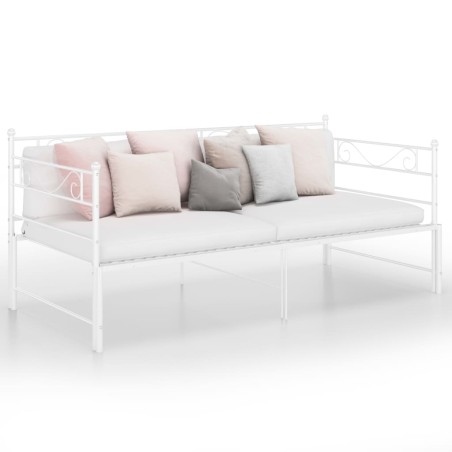 vidaXL Estructura de sofá cama extraíble metal blanco 90x200 cm