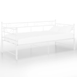 vidaXL Estructura de sofá cama extraíble metal blanco 90x200 cm